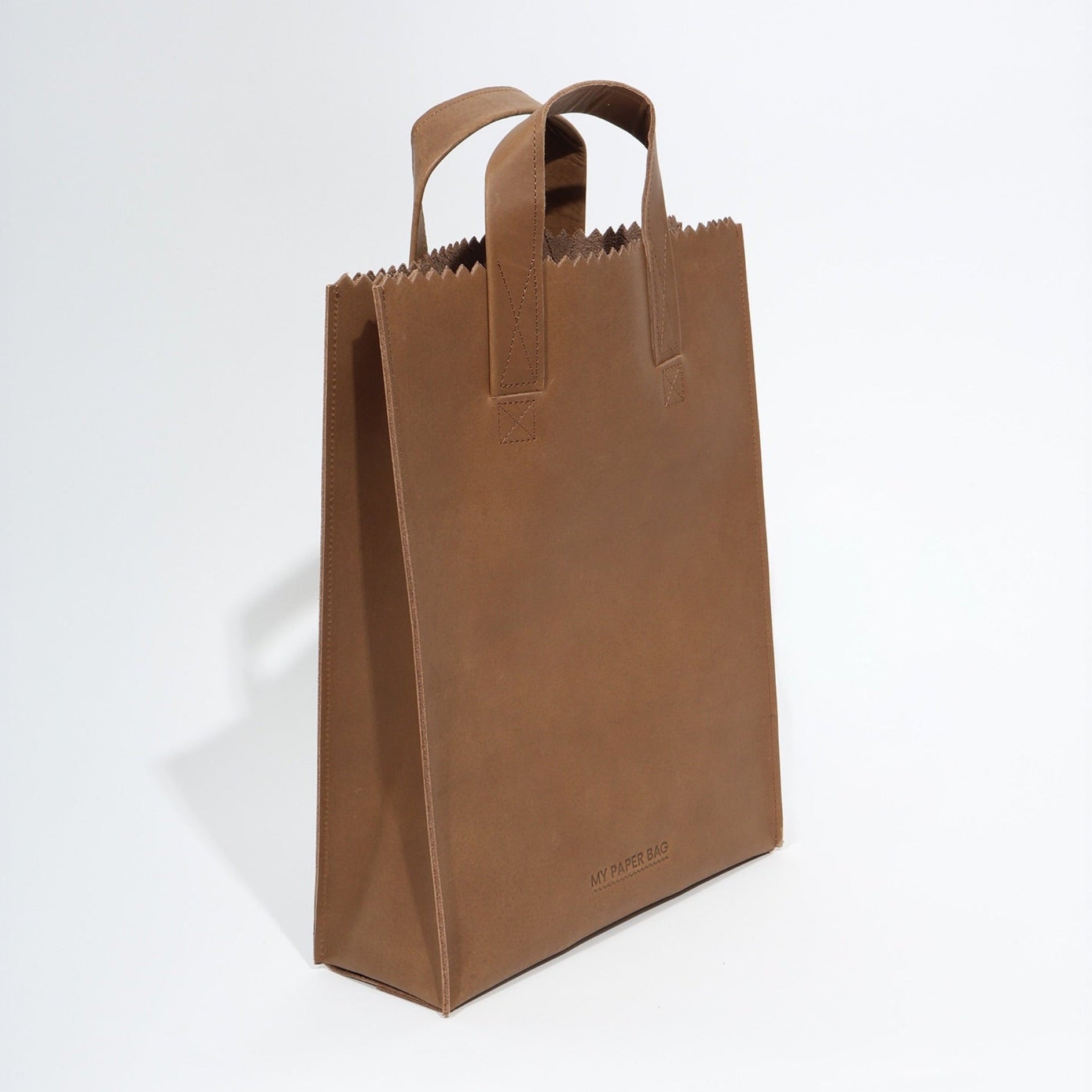 Brown short Handles bij MY PAPER BAG