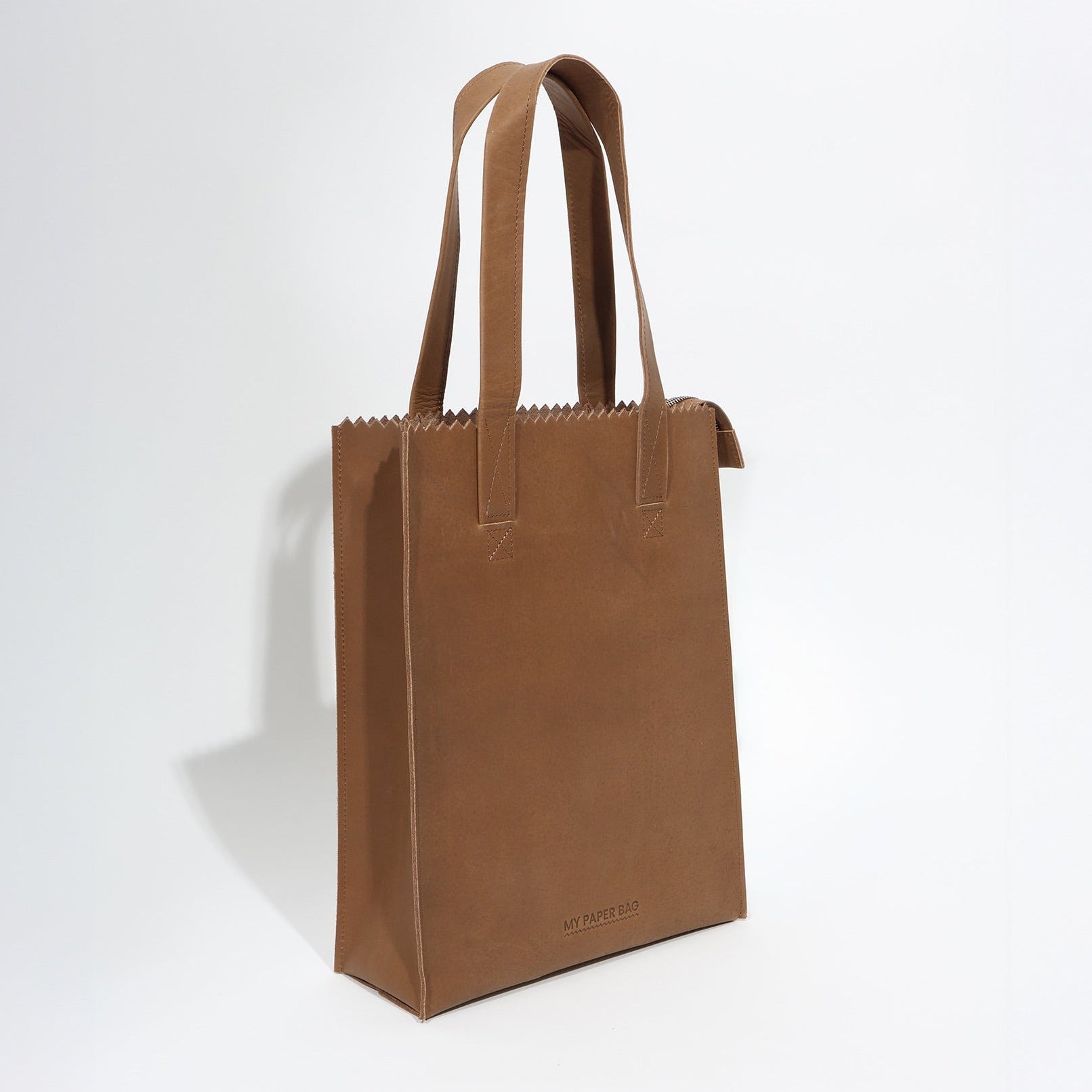 Brown Long Handels bij MY PAPER BAG